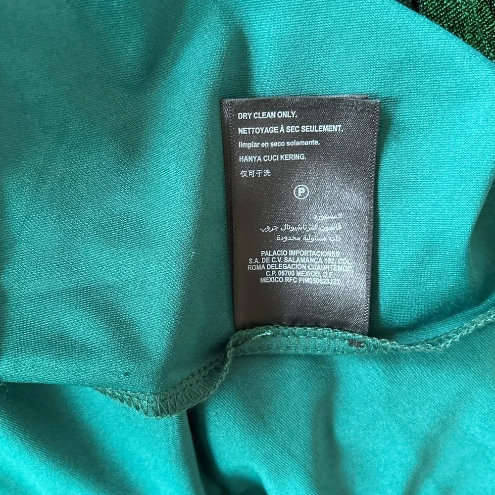 Bebe green long sleeve sparkly ruched mini dress women’s size small - Picture 12 of 12